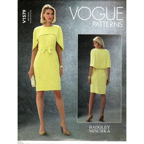 Vogue Patterns Other - Vogue V1579 Misses 6 to 14 Designer Badgley Mischka Dress UNCUT Sewing Pattern